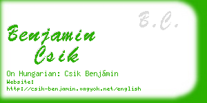 benjamin csik business card